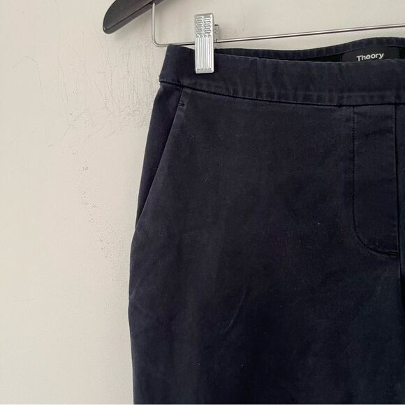 Theory Black "Thaniel" Cropped Pull on Pants - Picture 8 of 8